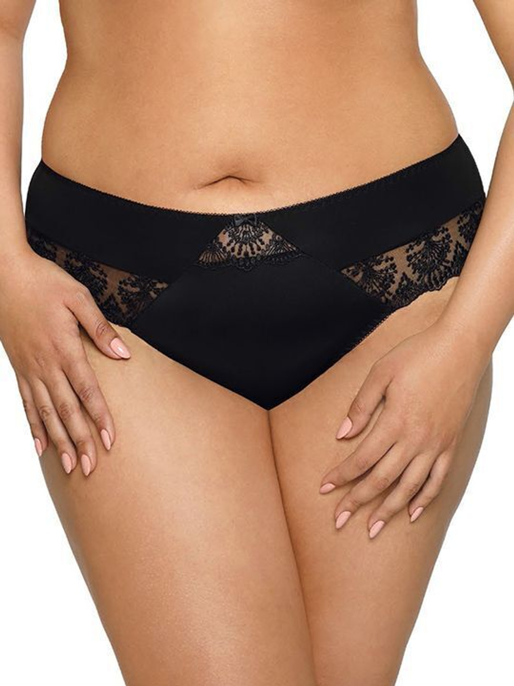 Трусы-слипы с кружевными вставками (Размер: L) (Цвет: белый)