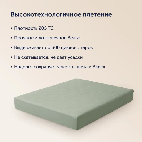 Простыня на резинке BuyColor (сатин) Шалфей