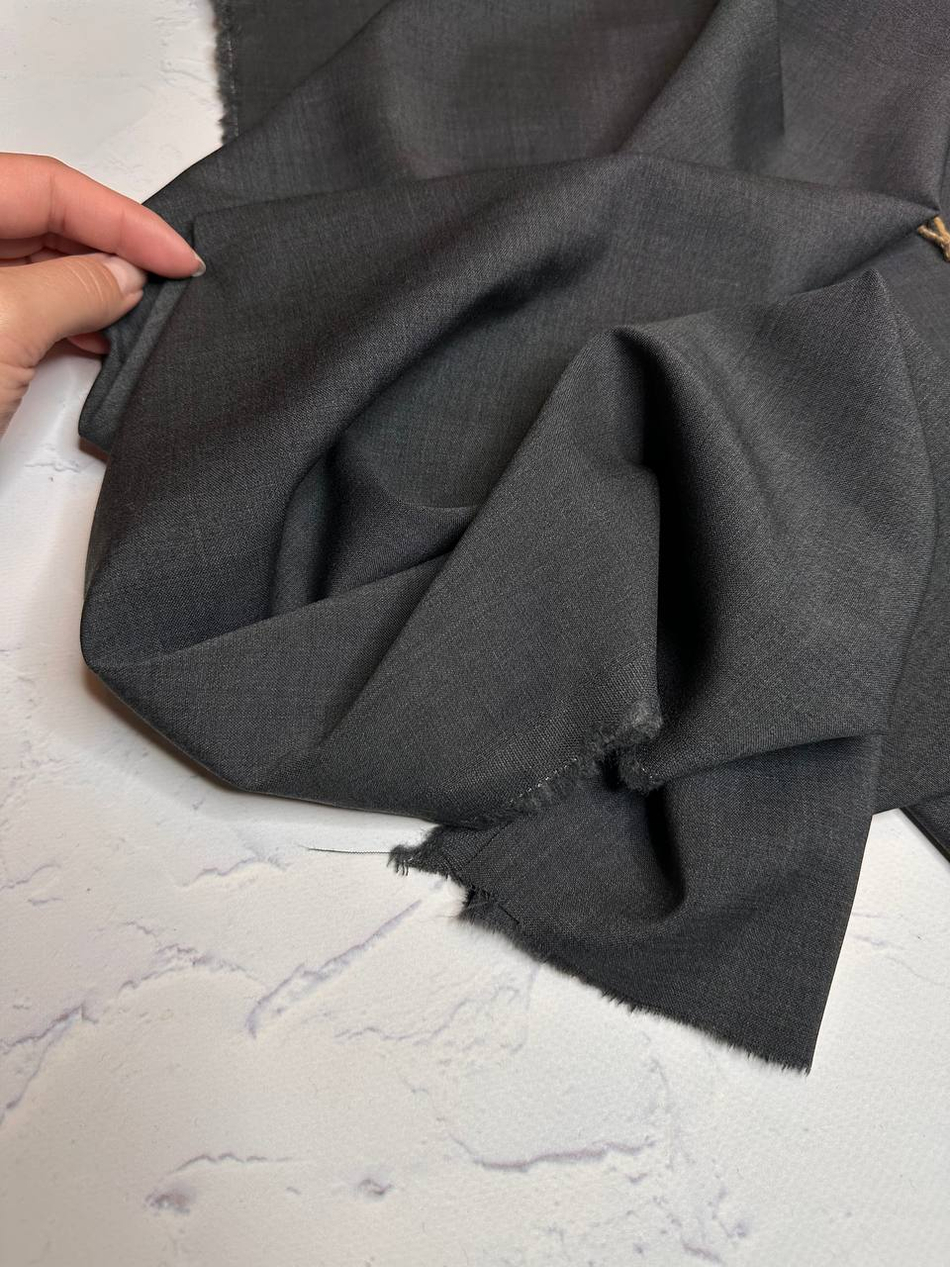 Костюмно-плательная однотонная шерсть (Marzotto, 100%шерсть, Серый базальт, 152, 250 гр/м2)