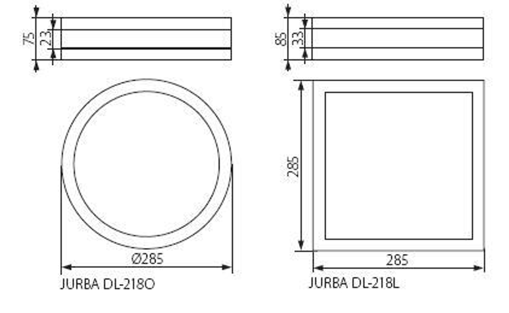 Потолочный светильник квадратный KANLUX JURBA DL-218L