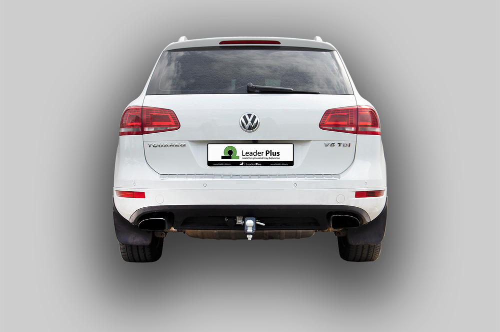 Фаркоп Лидер-Плюс для VOLKSWAGEN TOUAREG 2002-2018, AUDI Q7 2005-2015 ( ШАР ВСТАВКА 50x50 ) с электрикой (Smart) и сертифкатом в комплекте арт.(V124-E)
