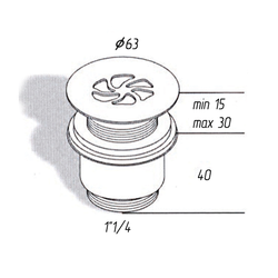 Донный клапан Migliore 17950 хром без перелива с выпуском схема