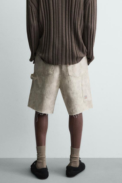 ZARA ШОРТЫ КАРГО С КАРМАНОМ, С ПРИНТОМ