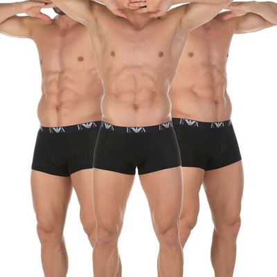 Набор из трех черных мужских трусов-боксеров Emporio Armani (Размер: M) (Цвет: черный)