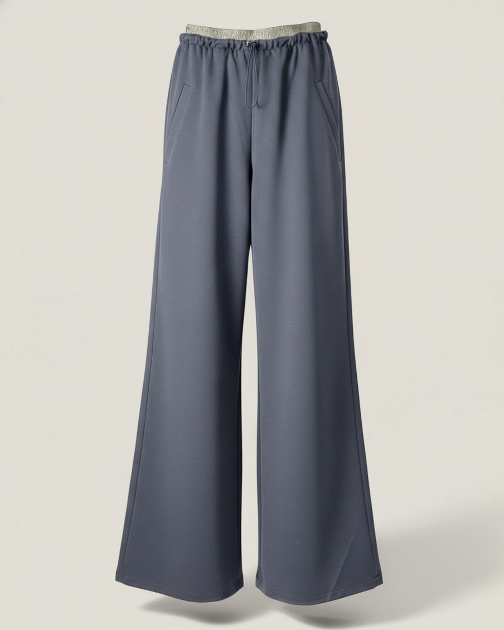 Брюки палаццо трикотажные из джерси в красном