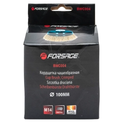 Кордщетка чашеобразная латунная для УШМ 100мм (М14) Forsage F-BWC004