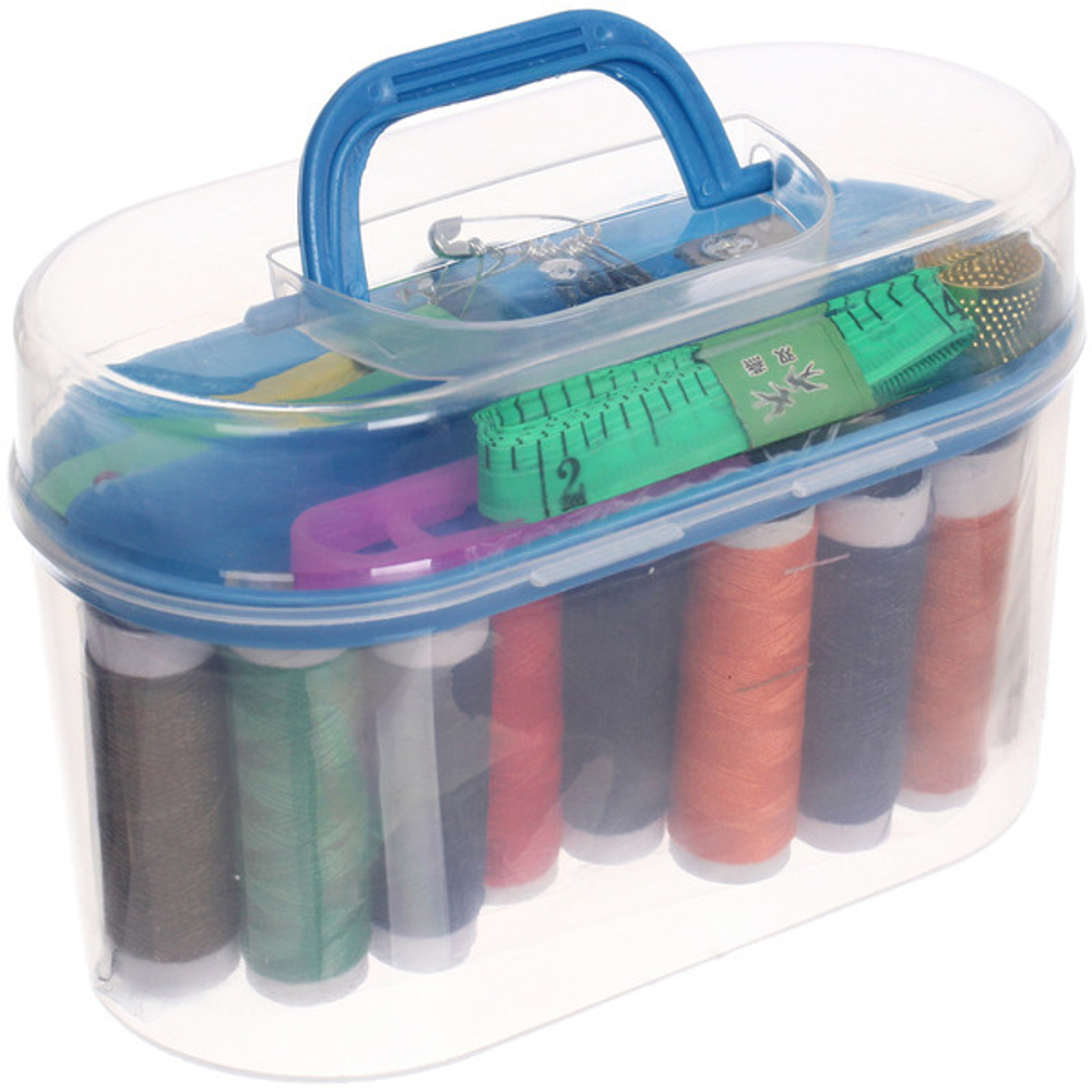 Швейный набор для рукоделия в органайзере «Favorite Hous «, цвет розовый, 48 предметов, 10*17см