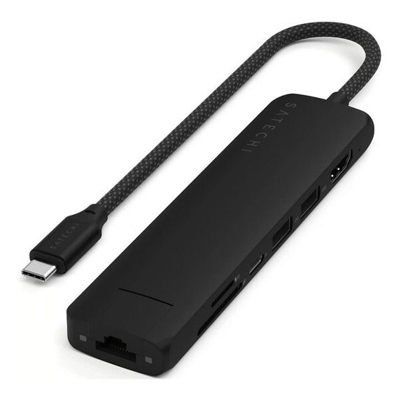 Адаптер Satechi 7-in-1 USB-C Slim Multiport Adapter with Ethernet (ST-P7SK) Black