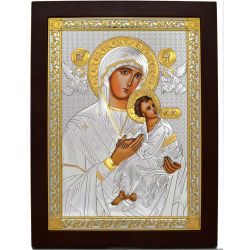 Божья Матерь Страстная. Икона в серебре. 22 × 28 см.