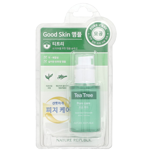 Nature Republic, Tea Tree Good Skin Ampoule, сыворотка с маслом чайного дерева, 30 мл (1,01 жидк. унции)