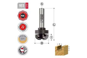 Фреза с подшипником для изготовления подносов D=31.8 мм, R=10 мм, L=73 мм, I=13 мм, S=12 мм, Z=2 WOODWORK 951.3213.12B