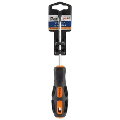 Отвертка Park Strom SL5x10cм, двухкомпонентная рукоятка OTV006DK, шлицевая