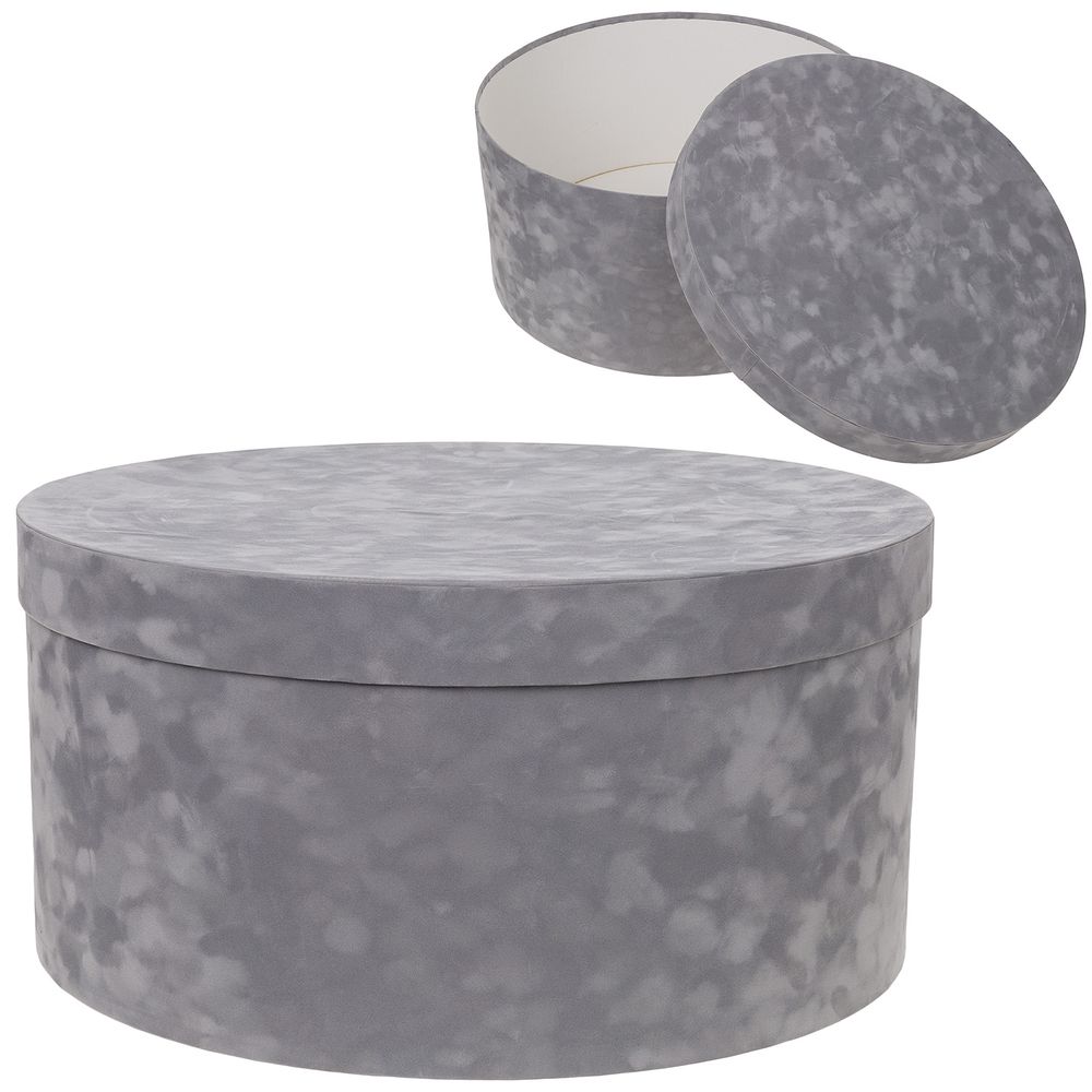 Коробка шляпная (бархат) D50xH25см (Серый)