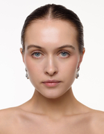 Серьги "Double Drops Crystal" Silver