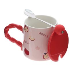 GAEM Кружка с крышкой и ложкой, 320 мл, L13,5 W9 H9,5 см, 4в.