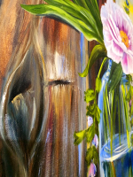 Картина «Лето на подоконнике» | Холст, масло 60х80 см | Художница Ефимова Ольга