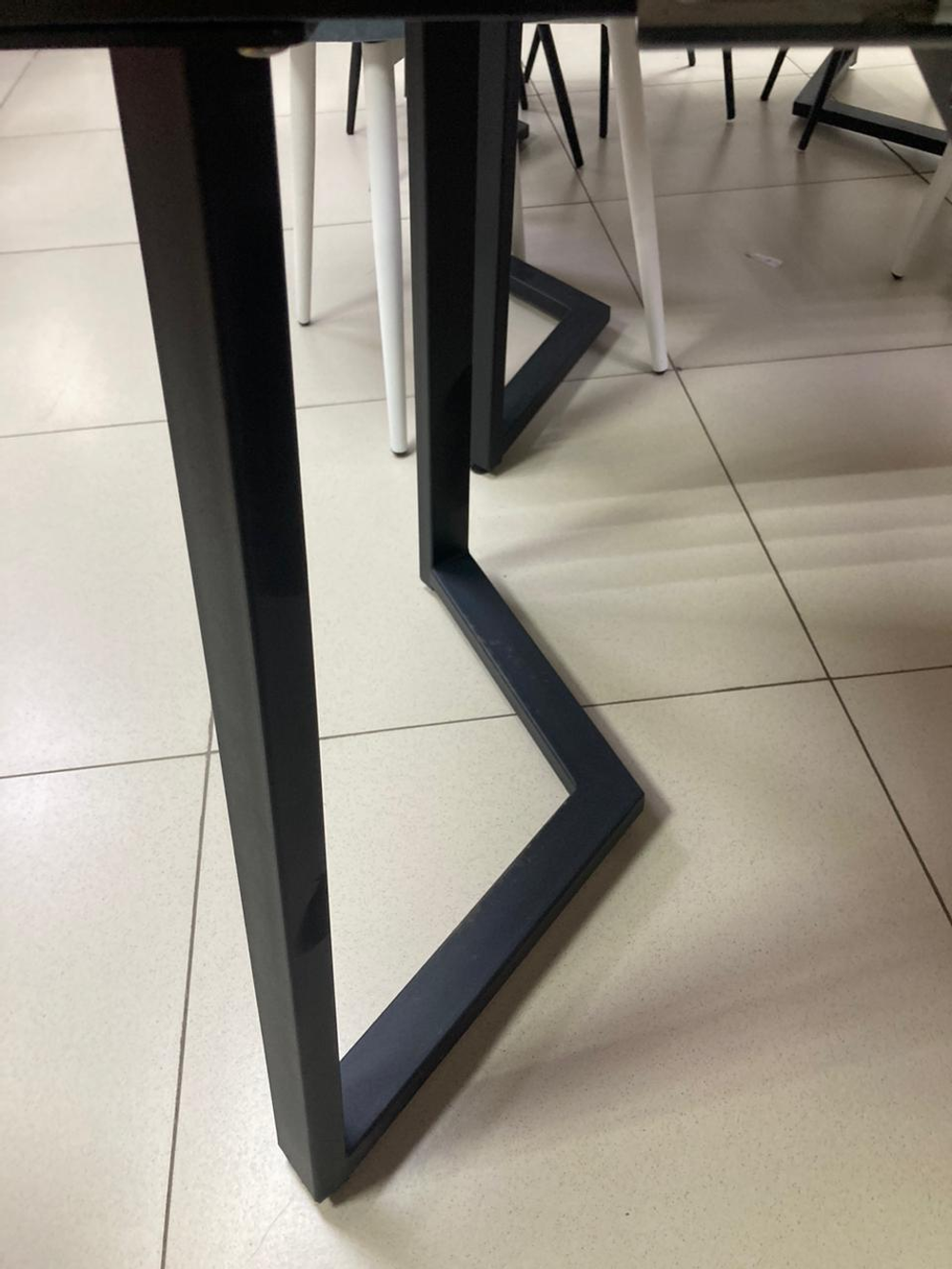 Стол разд стекло Миллер бабочка К-т ног №5 черный Царг.пояс 930 черный Ст-ца мрамор 2 ф/п (черная)