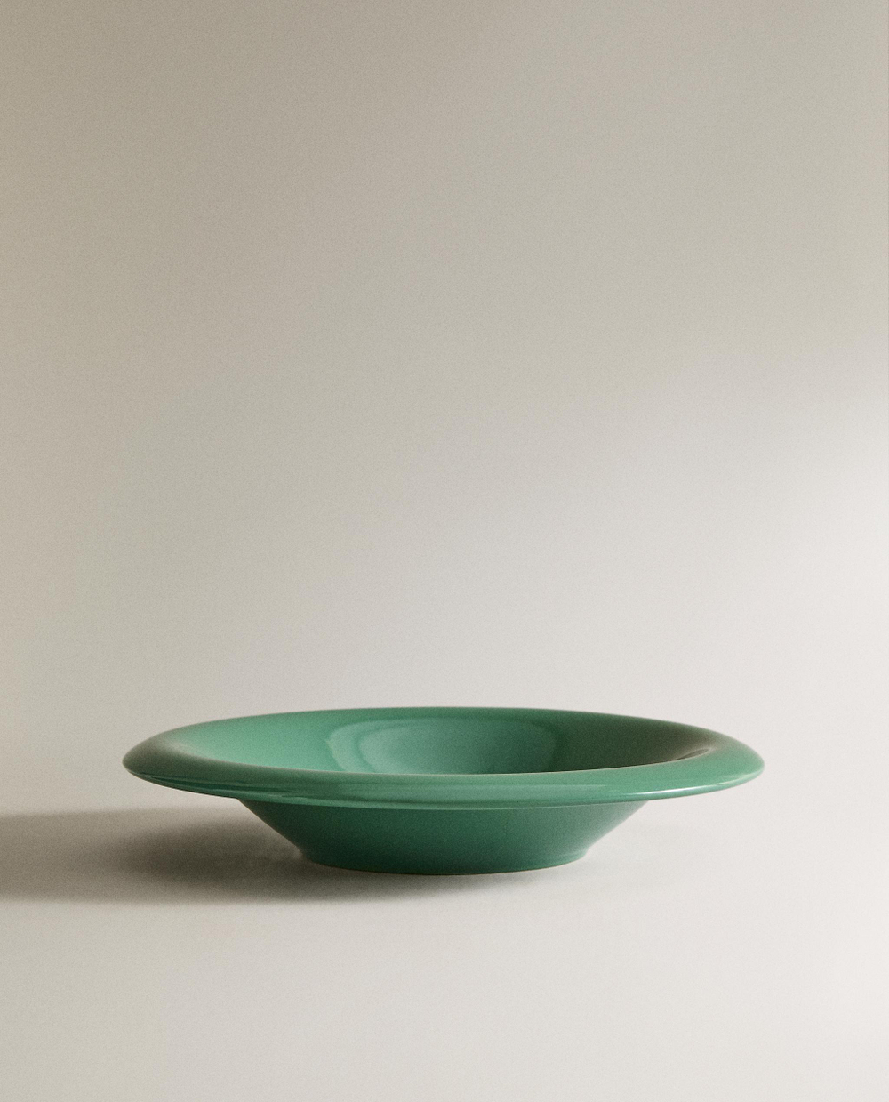 Zara Home тарелка глубокая из каменной керамики, цвет зелёный, 23 см