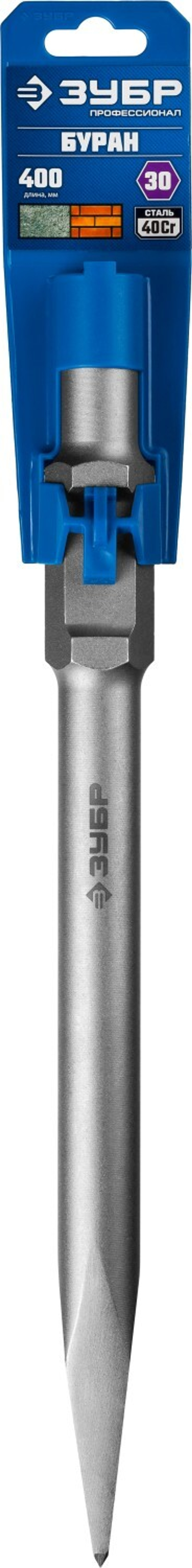 ЗУБР Буран, 400 мм, HEX 30, пикообразное зубило (29375-00-400)
