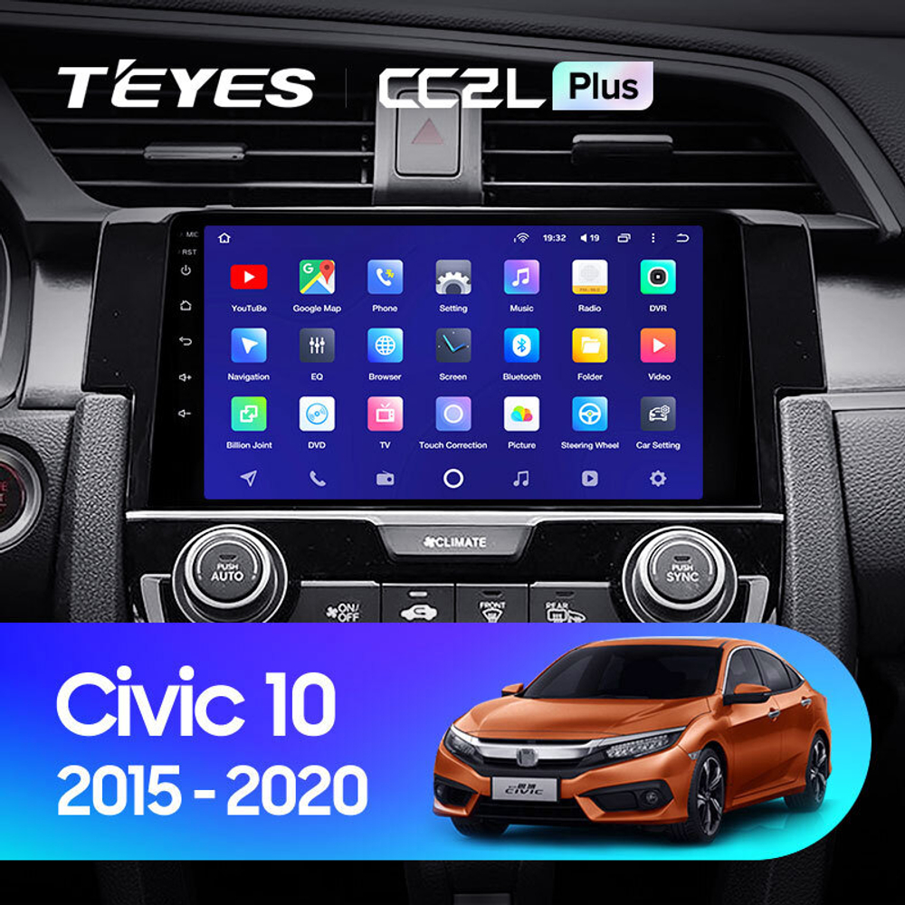 Teyes CC2L Plus 9" для Honda Civic 10 2015-2020