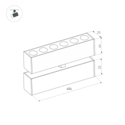 Светильник MAG-DOTS-FOLD-25-S400-12W Warm3000 (BK, 30 deg, 24V) (Arlight, IP20 Металл, 5 лет) 034219