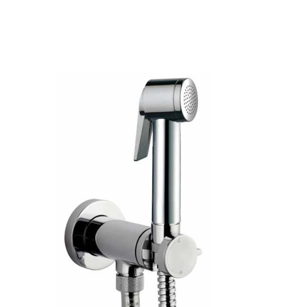 Bossini душ гигиенический: смеситель прогрессивный с лейкой из ABS Paloma Flat, шланг латунный двойного фальцевания 1250 мм, цвет хром