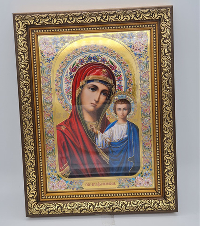 Икона баг.17*24 БМ Казанская с цветами(БоГ) 10681460