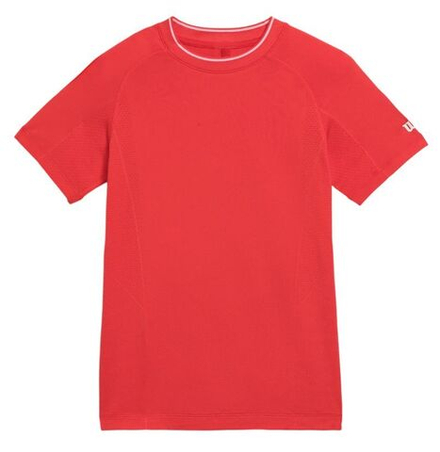 Футболка для мальчика теннисная Wilson Kids Team Seamless Crew - красный