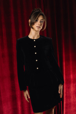 Юбка из бархата мини черная