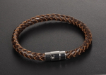 Браслет коричневый из плетёной кожи Steelman gb0615956