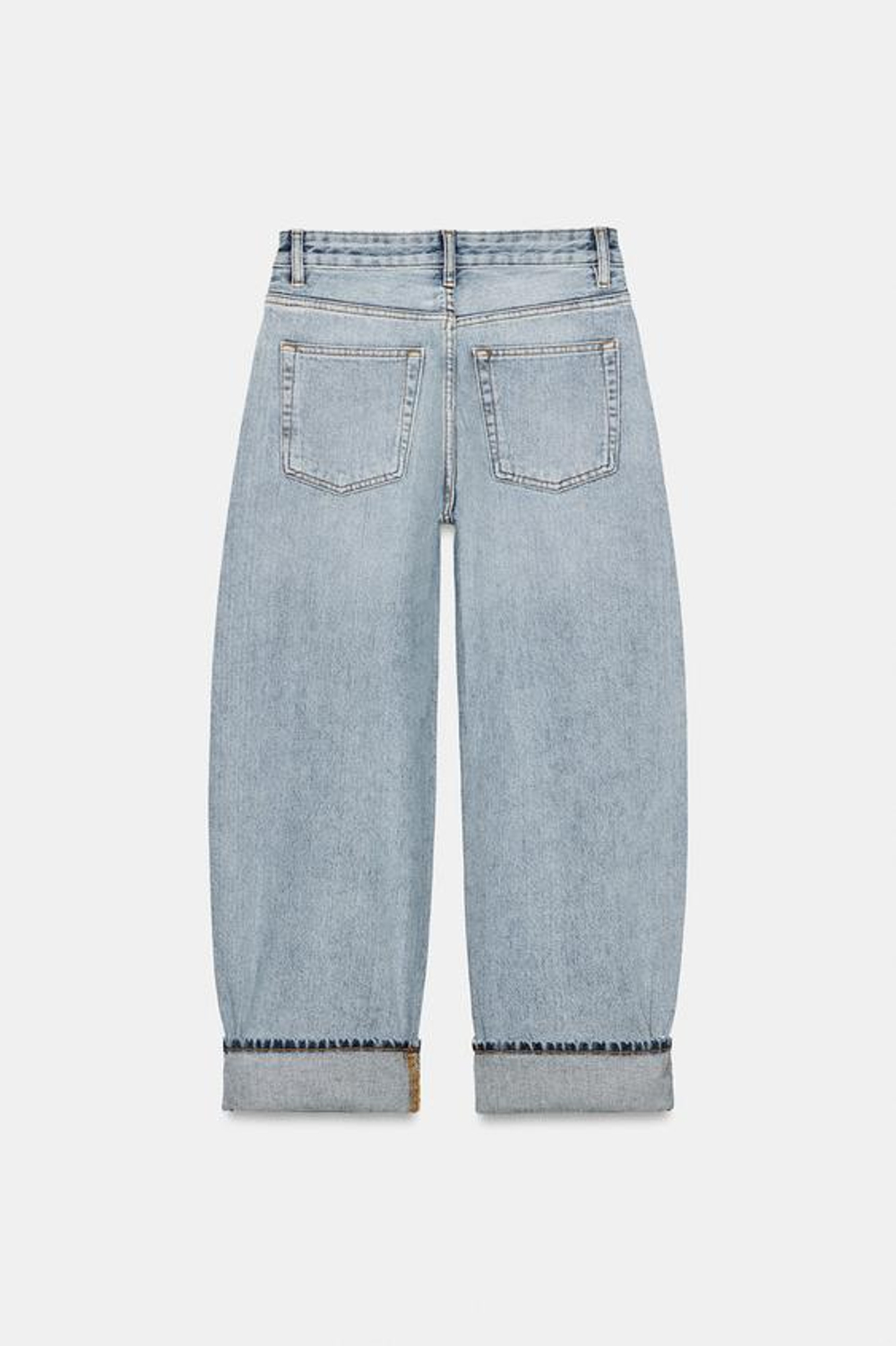 ZARA ДЖИНСЫ BALLOON СО СРЕДНЕЙ ПОСАДКОЙ — ZW COLLECTION, СИНИЙ