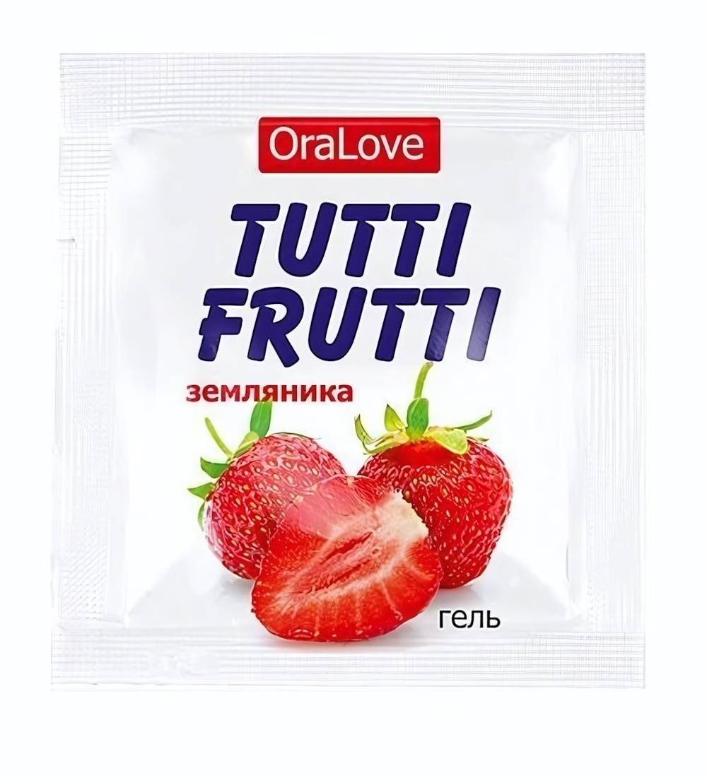 Саше гель-смазки Tutti-frutti с земляничным вкусом - 4 гр.