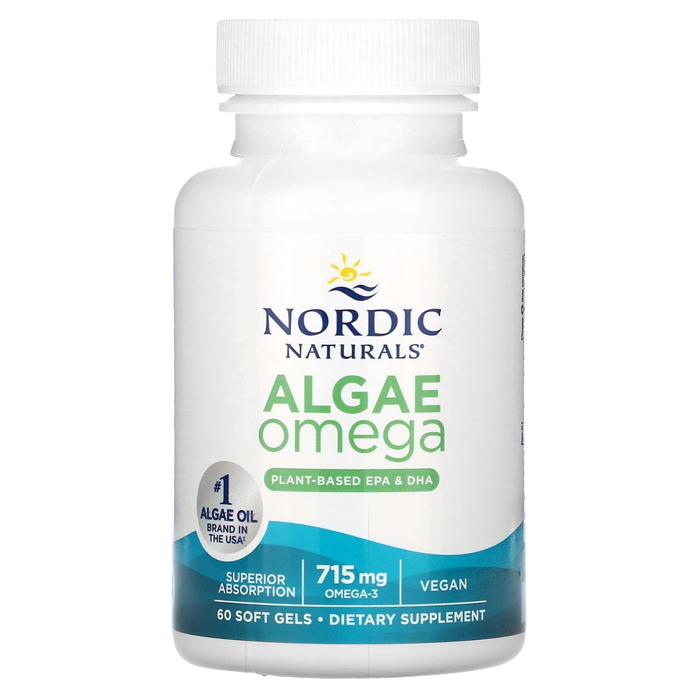 Nordic Naturals, Algae Omega, 60 мягких таблеток (357,5 мг в мягком геле)