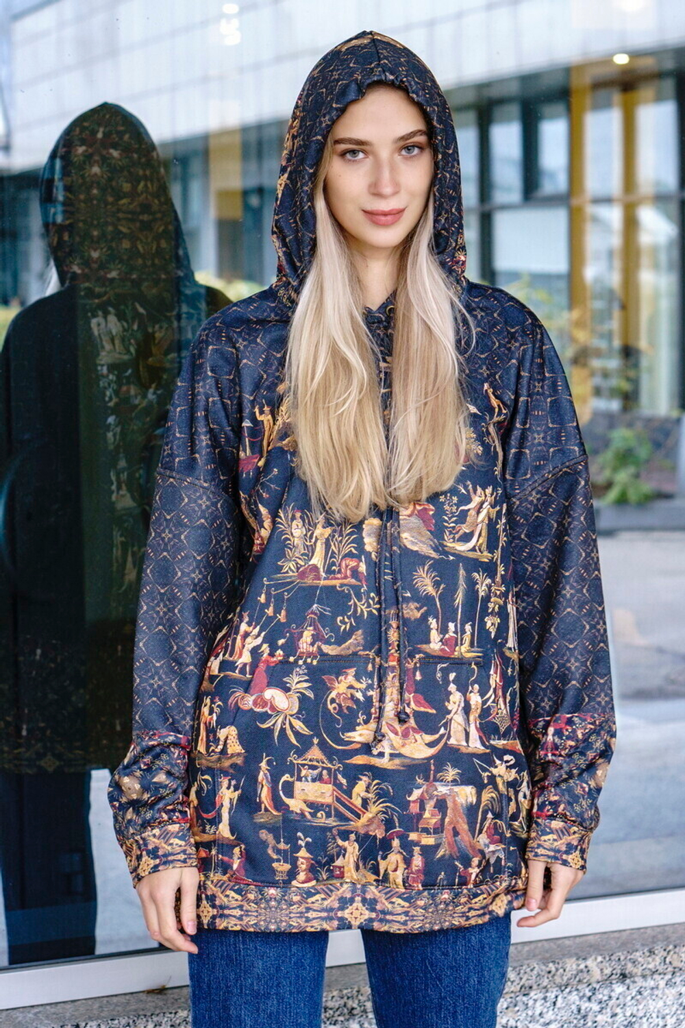 Худи "Китайский гротеск", по мотивам фрагмента шпалеры фламандского мастера Judocus de Vos