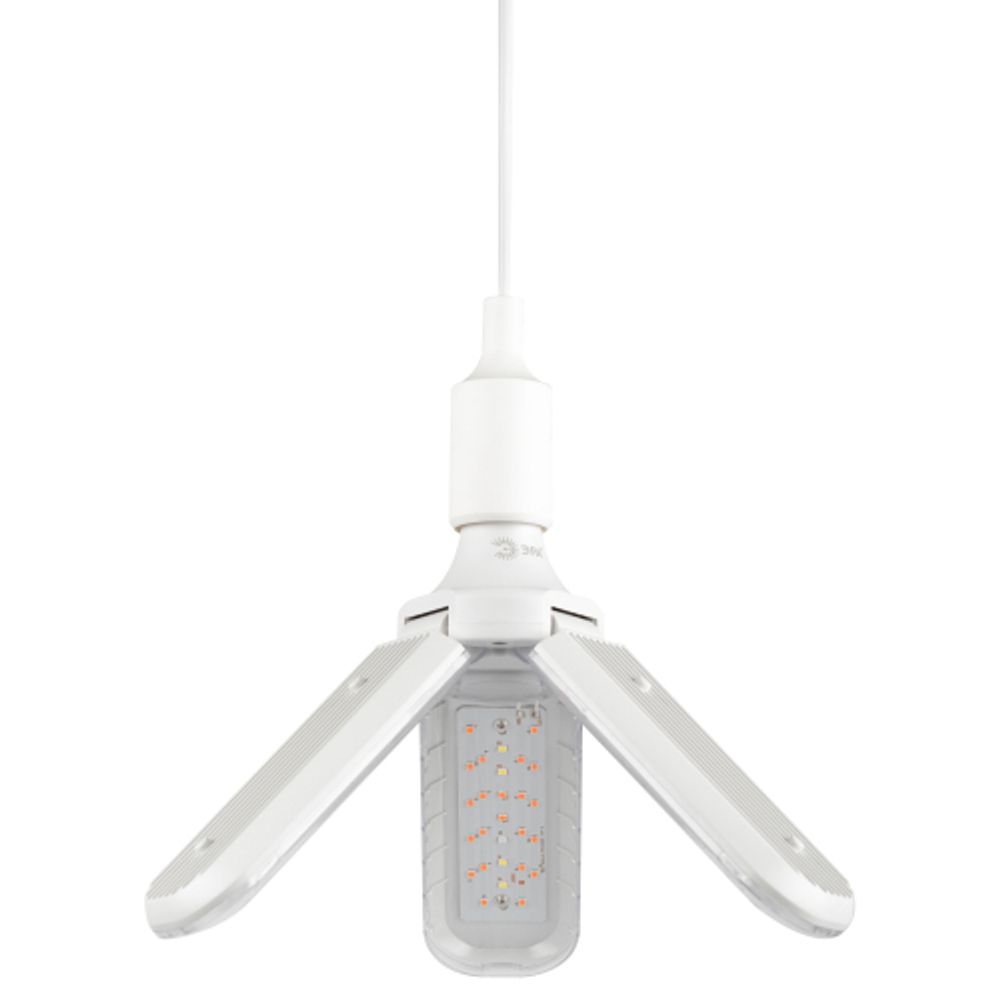 Фитолампа для растений светодиодная ЭРА GREEN LINE ФИТО-30W-PL-E27-GR 3-х лепестковая красно-синего спектра 30 Вт Е27 | Фитолампы Е27