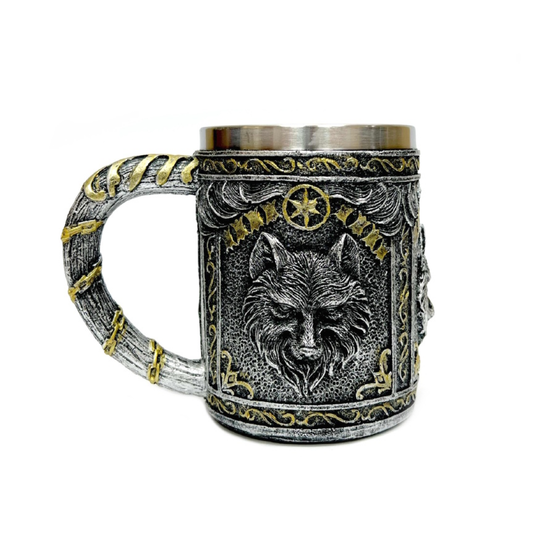 3D Кружка Волк-Оборотень, металл внутри, 450мл