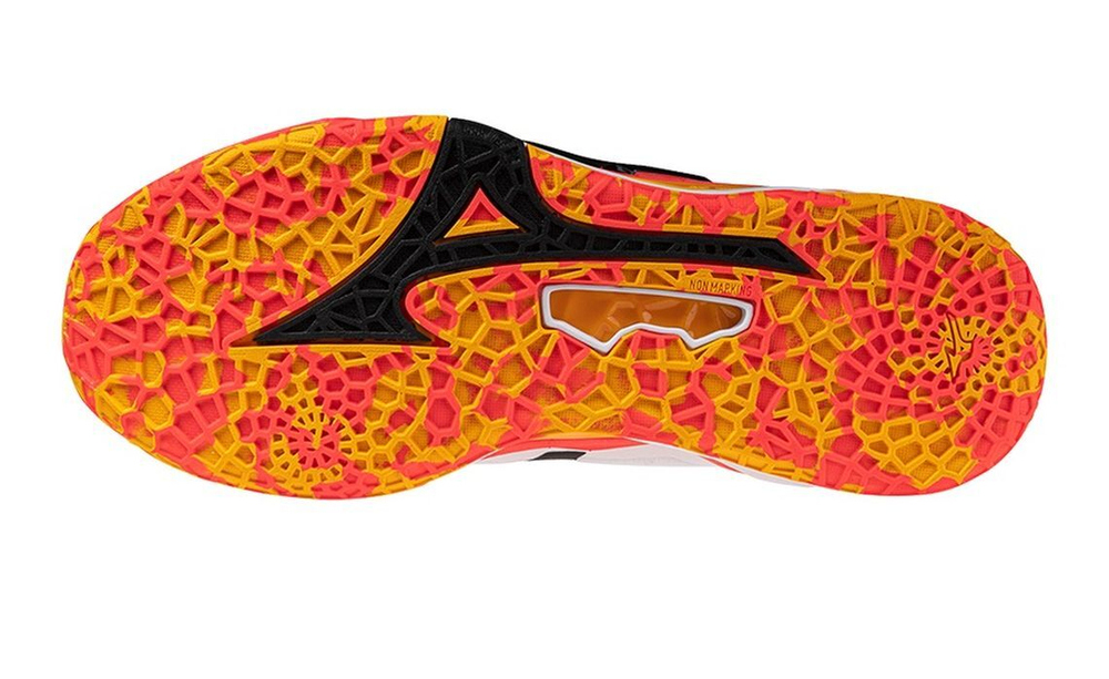 Мужские кроссовки для бадминтона/сквоша Mizuno Wave Stealth Neo 2 - white/fiery coral 2/citrus