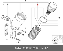 BMW E30 Фильтр масляный M40  JP GROUP