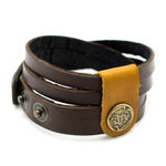 Мужской коричневый браслет намотка из натуральной кожи TRONIN N-52