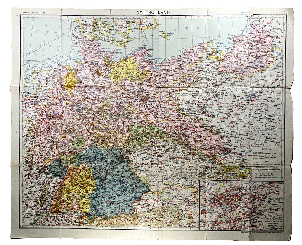 Генеральные карты Флемминга, № 10 N: Германия (Deutschland). Берлин, Германия. Georg Westermann.1935