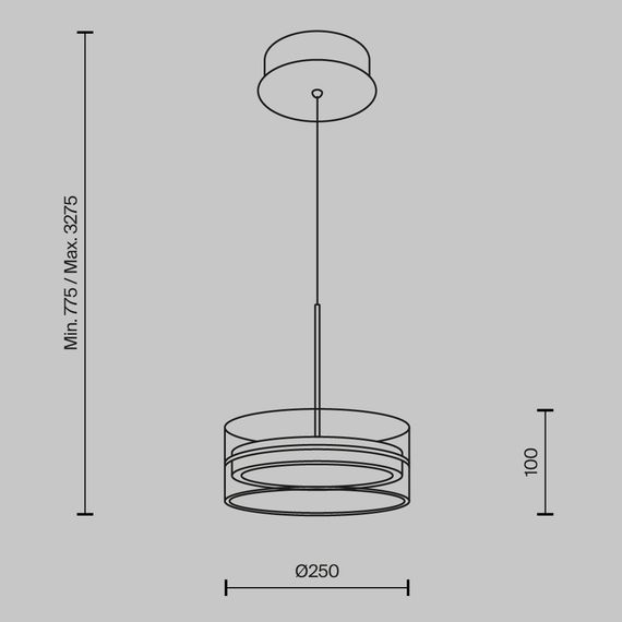 Подвесной светодиодный светильник Maytoni Dress code MOD348PL-L18BBS3K