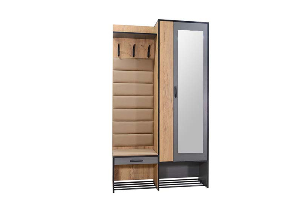 Прихожая Ивару Ольга Лофт 4, Дуб крафт золотой/Темно-серый