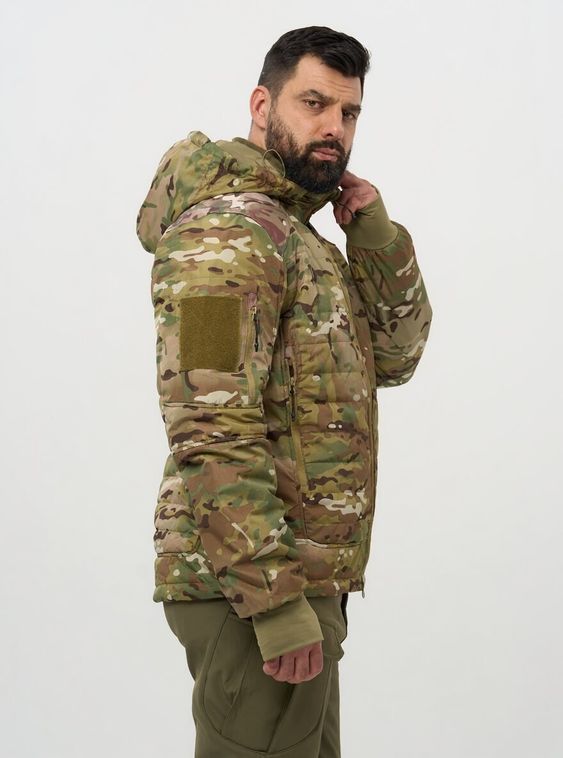 Тактическая военная демисезонная куртка Джунгли 2 с капюшоном Мультикам