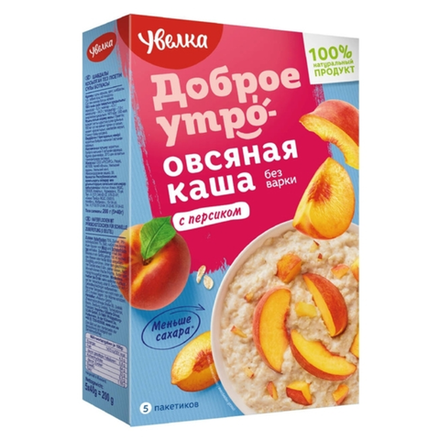 Каша Увелка овсяная с персиком 200 гр
