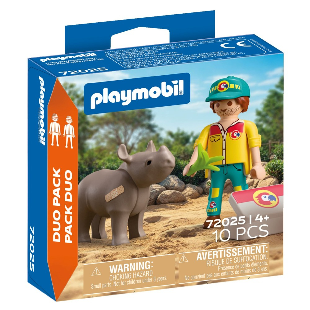 Игровой набор Playmobil 72025 «Лесной смотритель с носорогом» набор из 2 фигурок 72025 — фото 1