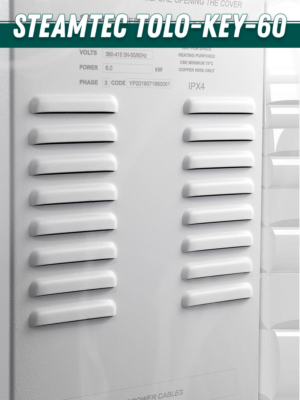 Steamtec TOLO KEY 60 - 6 кВт (ВЛАГОСТОЙКИЙ модуль управления), парогенератор для хамама и турецкой бани