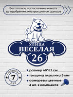 Адресная табличка с собакой, 60х45 см.