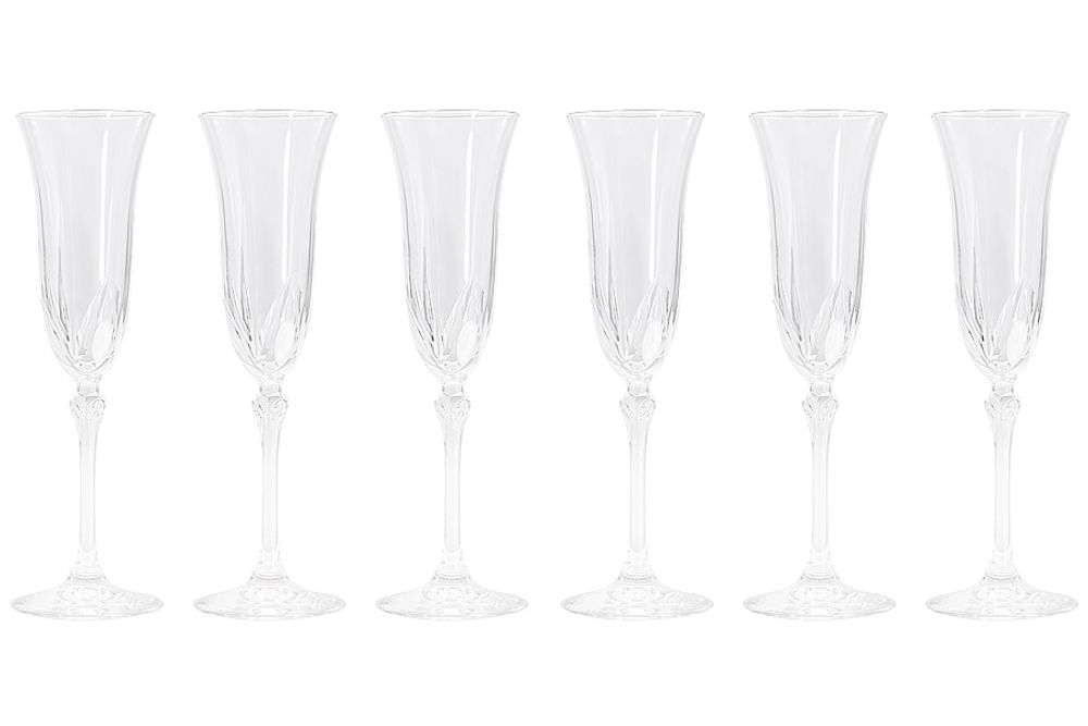 Набор из 6-ти хрустальных бокалов для шампанского Sivigli LR-096, 150 мл, прозрачный