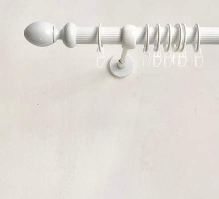 Карниз кованый рифленый для штор "Адель" d25 мм однорядный, цвет белый