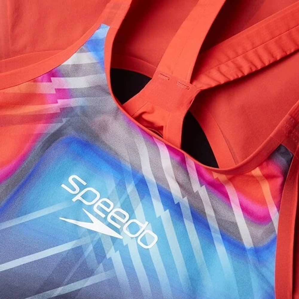 SPEEDO LZR PURE VALOR 2.0 OPENBACK KNEESKIN RED/BLUE